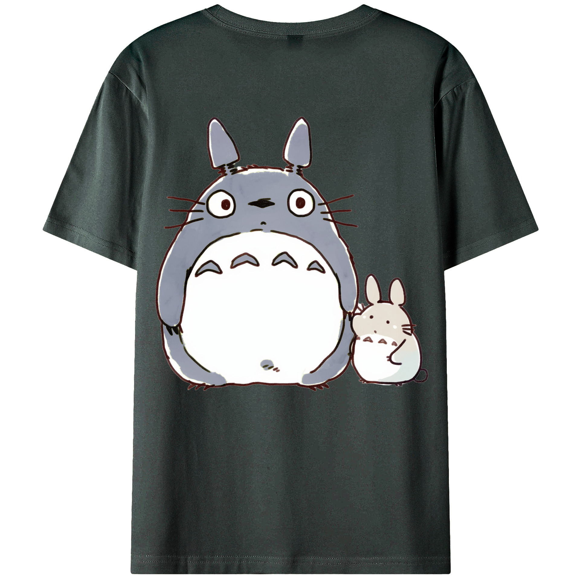 （画像用） となりのトトロ 草壁メイ 草壁サツキ My Neighbor Totoro Satsuki Kusakabe Mei Kusakabe 綿100％ メンズ半袖Tシャツ（バックプリント） 通気性
